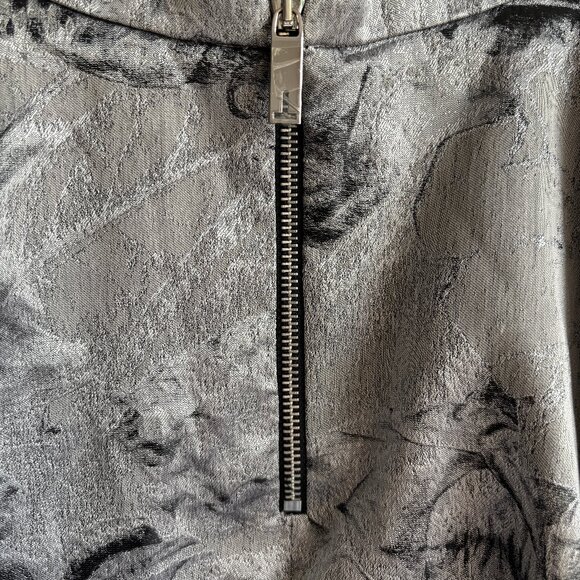 Sz2 Ted Baker London CAJU Silver Floral Circle Midi Skirt - Picture 8 of 16